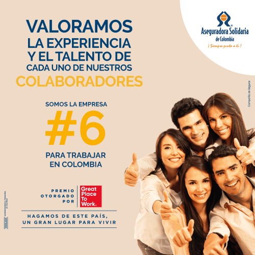 Somos reconocidos como la Sexta Mejor Empresa para Trabajar en Colombia en 2021