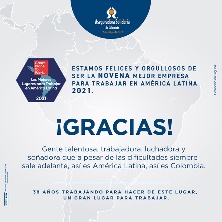 Somos reconocidos por Great Place to Work como la 9a Mejor Empresa para Trabajar en América Latina